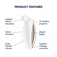 Вібратор для зовнішньої стимуляції Satisfyer Spot On 2 White, дуже потужний, гнучкий відросток — Переглянути зображення 10