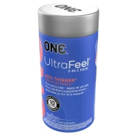 Презервативи ONE Ultra Feel, ультратонкі, з додатковою змазкою, 10 шт, подарункове паковання-тубус — Переглянути зображення 4