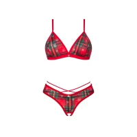 Комплект Obsessive Ms Merrilo 2-pcs set, M/L, м’який бюстгальтер та трусики з доступом і з помпоном — Просмотреть изображение 3