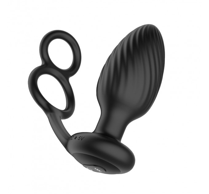 Анальная вибропробка Nexus Tornado Cock and Ball Ring вращение+вибрация, эрекционное кольцо, пульт