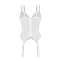 Корсет Obsessive Arrowel White corset S/M, з підв’язками для панчіх — Просмотреть изображение 3
