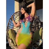 Платье Leg Avenue Seamless Ombre Faux Lace Up Mini Dress One Size Ocean — Просмотреть изображение 7