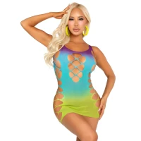 Сукня Leg Avenue Seamless Ombre Faux Lace Up Mini Dress One Size Ocean — Переглянути зображення 1