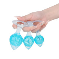 Анальна пробка Liebe Seele Heart-shaped Crystal Anal Plug - Blue Small — Переглянути зображення 4