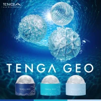 Мастурбатор Tenga Geo Glacier Clear, новий матеріал, інтенсивні блоки — фото 9