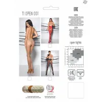 Еротичні колготки Passion TIOPEN 001 3/4 (20 den), nero, з вирізом і мереживом на поясі — Переглянути зображення 3