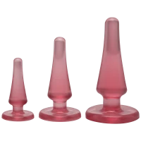 Набір анальних пробок Doc Johnson Crystal Jellies - Pink, макс. діаметр 2см - 3 см - 4 см — Переглянути зображення 1
