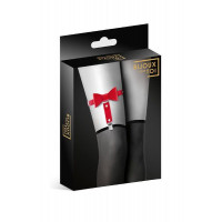 Гартер на ногу Bijoux Pour Toi - WITH BOW Red, сексуальная подвязка с бантиком, экокожа