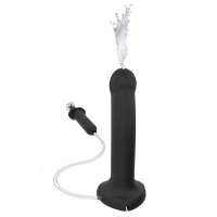 Фалоімітатор, що кінчає Strap-On-Me Dildo Cum Black, діаметр 3,6 см, силікон, насадка для страпону — Просмотреть изображение 2
