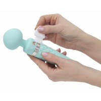 Вибромассажер 2в1 PILLOW TALK - Sultry Teal, классический массажер и вибратор с ротацией, подогрев — Просмотреть изображение 8