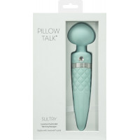 Вибромассажер 2в1 PILLOW TALK - Sultry Teal, классический массажер и вибратор с ротацией, подогрев — Просмотреть изображение 13