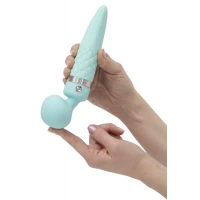 Вібромасажер 2в1 PILLOW TALK - Sultry Teal, класичний масажер і вібратор з ротацією, підігрів — Переглянути зображення 6