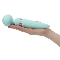 Вібромасажер 2в1 PILLOW TALK - Sultry Teal, класичний масажер і вібратор з ротацією, підігрів — Переглянути зображення 7