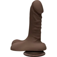 Фалоімітатор Doc Johnson The D - Super D - 6 Inch With Balls - ULTRASKYN - Chocolate, діаметр 3,8 см — Переглянути зображення 1
