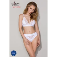Трусики з широкою гумкою і мереживом Passion PS001 PANTIES L, white — Переглянути зображення 3