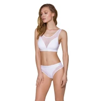 Топ з прозорою вставкою Passion PS002 TOP S, white — Переглянути зображення 2