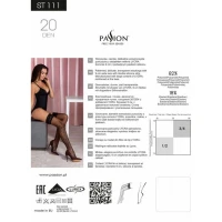 Чорні панчохи з ефектом тату Passion ST111 1/2 (20 den), nero — Переглянути зображення 4