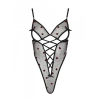 Еротичний боді з малюнком Passion LOVELIA BODY L/XL, black — Переглянути зображення 5