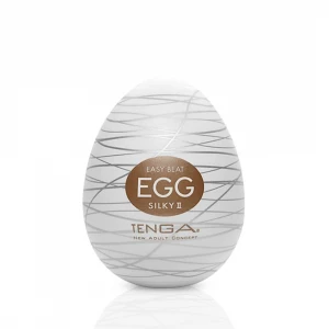 Мастурбатор-яйце Tenga Egg Silky II з рельєфом у вигляді павутини