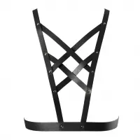 Портупея з екошкіри Bijoux Indiscrets Maze – Cross Cleavage Harness Black — Переглянути зображення 1