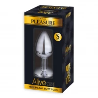 Металева анальна пробка з кристалом Alive Mini Metal Butt Plug Blue S — Переглянути зображення 2
