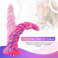 Фантазійний фалоімітатор 10.12″ для секс-машин Hismith Silicone Dildo rose Monster Series, KlicLok — Переглянути зображення 3