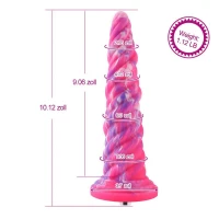 Фантазійний фалоімітатор 10.12″ для секс-машин Hismith Silicone Dildo rose Monster Series, KlicLok — Переглянути зображення 4