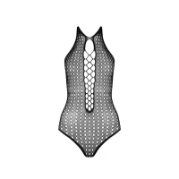 Бодістокінг з декольте Passion BS088 black, імітація корсетної шнурівки — Переглянути зображення 5