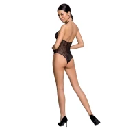 Бодістокінг з декольте Passion BS088 black, імітація корсетної шнурівки — Переглянути зображення 4