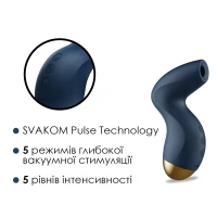 Вакуумний кліторальний стимулятор Svakom Pulse Pure Navy Blue, 5 режимів, 5 інтенсивностей у кожному — Переглянути зображення 3