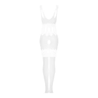 Сітчастий бодістокінг з імітацією топа та шортів Obsessive Bodystocking G330 XL/XXL, white, з доступом — Переглянути зображення 6
