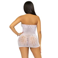 Сукня-сітка зі стразами Leg Avenue Rhinestone halter mini dress White, відкрита спина, One Size — Просмотреть изображение 2