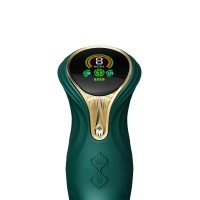 Пульсатор-кролик з вібрацією Zalo Mose Turquoise Green, нагрівання до 42°, кристал Swarovski — Просмотреть изображение 4