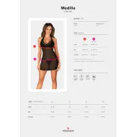 Пеньюар Obsessive Medilla chemise &amp; thong XL/2XL — Переглянути зображення 8