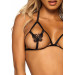 Еротичний комплект з відкритою чашкою Leg Avenue Open cup bra and pearl panty One Size Black