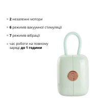 Вакуумний кліторальний стимулятор Otouch Louis Vibrate Teal з віброяйцем, у кейсі — Переглянути зображення 3