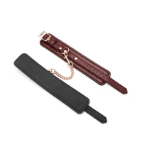 Шкіряні поножі Liebe Seele Wine Red Ankle Cuffs, знімний ланцюжок-кріплення — Переглянути зображення 8