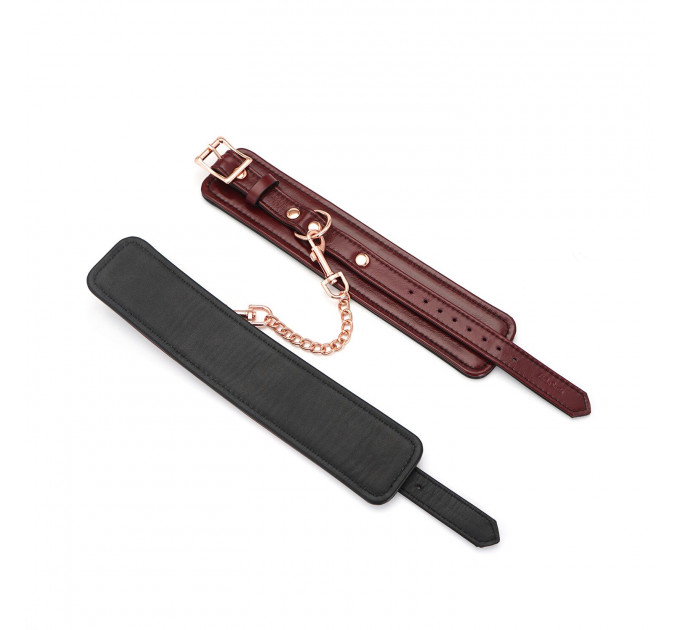 Шкіряні поножі Liebe Seele Wine Red Ankle Cuffs, знімний ланцюжок-кріплення