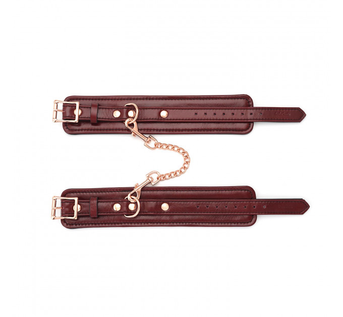 Шкіряні поножі Liebe Seele Wine Red Ankle Cuffs, знімний ланцюжок-кріплення