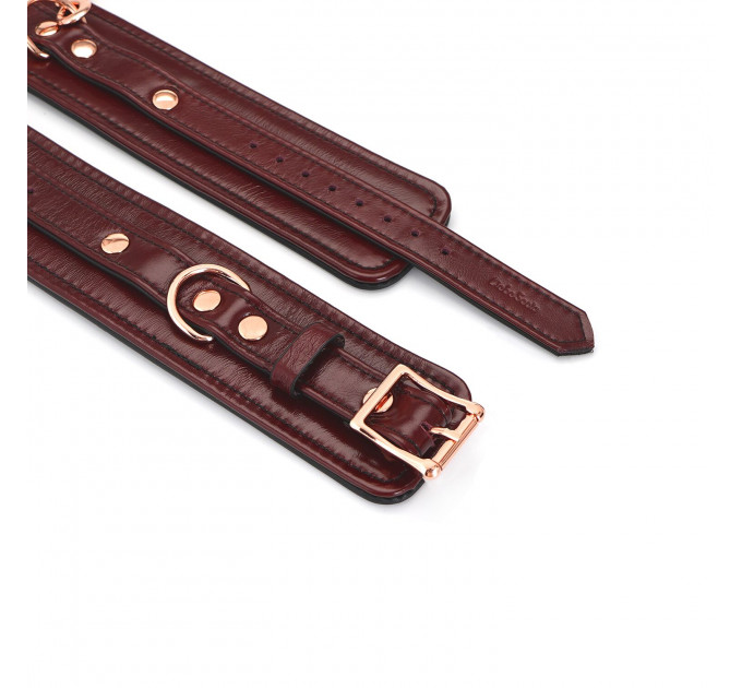 Шкіряні поножі Liebe Seele Wine Red Ankle Cuffs, знімний ланцюжок-кріплення