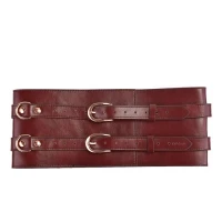 Шкіряний пояс для бондажу Liebe Seele Wine Red Waist Cuff, S Size — Переглянути зображення 5