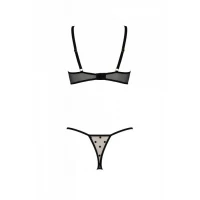 Еротичний комплект Passion MARINA SET WITH OPEN BRA, L/XL, beige, відкриті чашки — Переглянути зображення 4