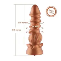 Фалоімітатор для секс-машин Hismith Spiral Grain Silicone Dildo Monster Series, спіральний рельєф — Переглянути зображення 2