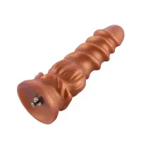 Фалоімітатор для секс-машин Hismith Spiral Grain Silicone Dildo Monster Series, спіральний рельєф — Переглянути зображення 1