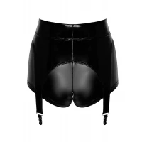 Шортики Noir Handmade F325 Glam, XXL, black, вініл, висока талія, кріплення для панчіх, з доступом — Просмотреть изображение 7