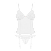 Корсет Obsessive Alissium corset & thong, XL/2XL, гибкие косточки, открытая спина, стринги в комплек Корсет Obsessive Alissium corset & thong, XL/2XL, гибкие косточки, открытая спина, стринги в комплек