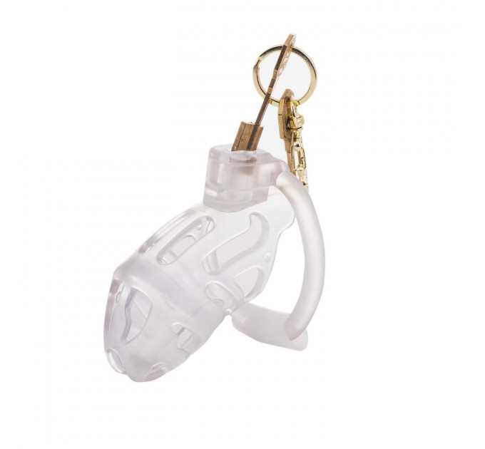 Клітка для пеніса LOCKINK SEVANDA Plastic Penis Chastity Cage, прозора, 3 кільця різних розмірів