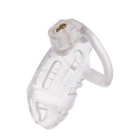 Клітка для пеніса LOCKINK SEVANDA Plastic Penis Chastity Cage, прозора, 3 кільця різних розмірів — Переглянути зображення 8