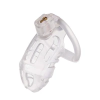 Клітка для пеніса LOCKINK SEVANDA Plastic Penis Chastity Cage, прозора, 3 кільця різних розмірів — Переглянути зображення 8