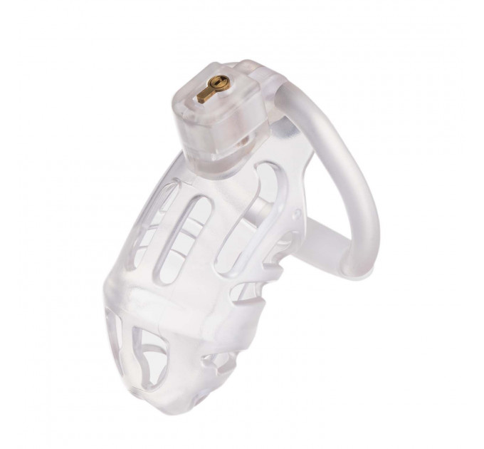 Клітка для пеніса LOCKINK SEVANDA Plastic Penis Chastity Cage, прозора, 3 кільця різних розмірів